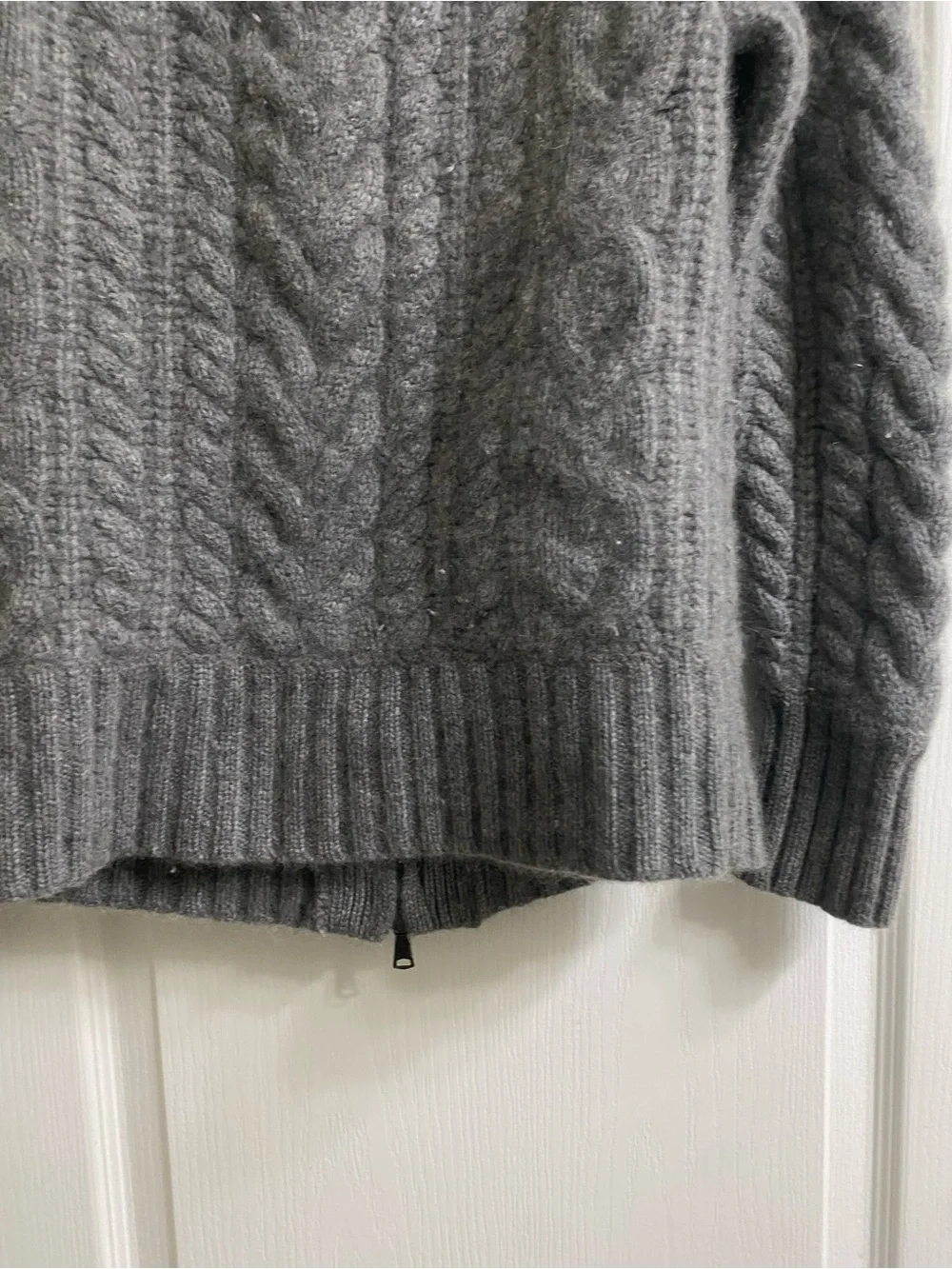 Banana Republic Todd & Duncan Scottish Cashmere Cable Knit Full Zip Sweater S